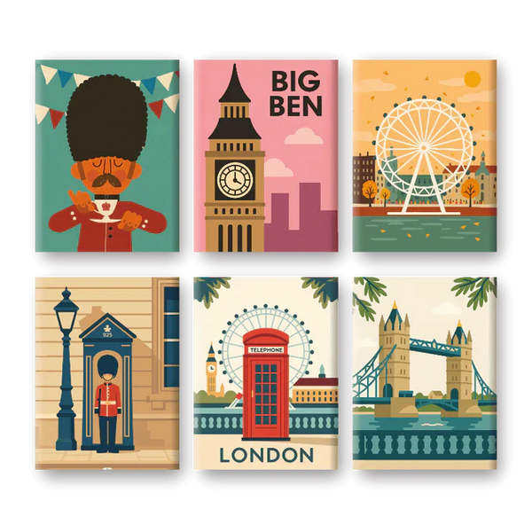 "London Calling" – Paint by Numbers Set of 6 Mini Canvases