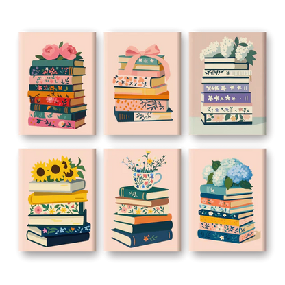 "Colourful Books" – Paint by Numbers Set of 6 Mini Canvases
