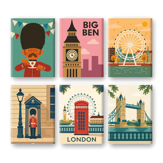 "London Calling" – Paint by Numbers Set of 6 Mini Canvases - the 6 mini canvases