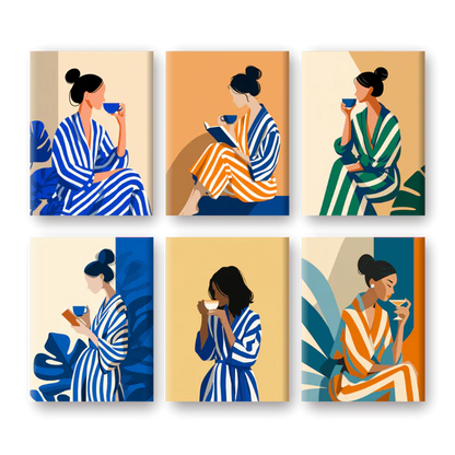 "Morning Muse" – Paint by Numbers Set of 6 Mini Canvases - the 6 mini canvases