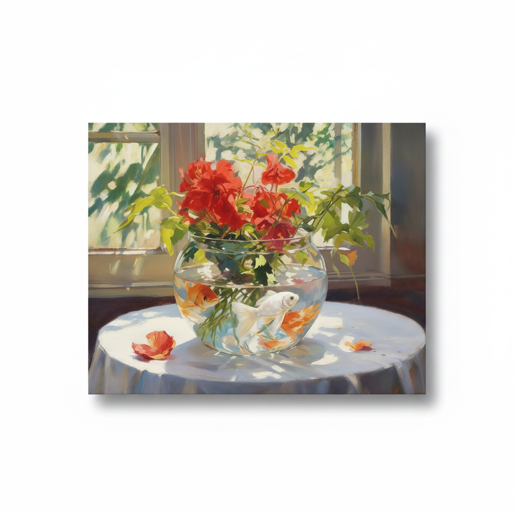 Goldfish and Blooms paint by numbers