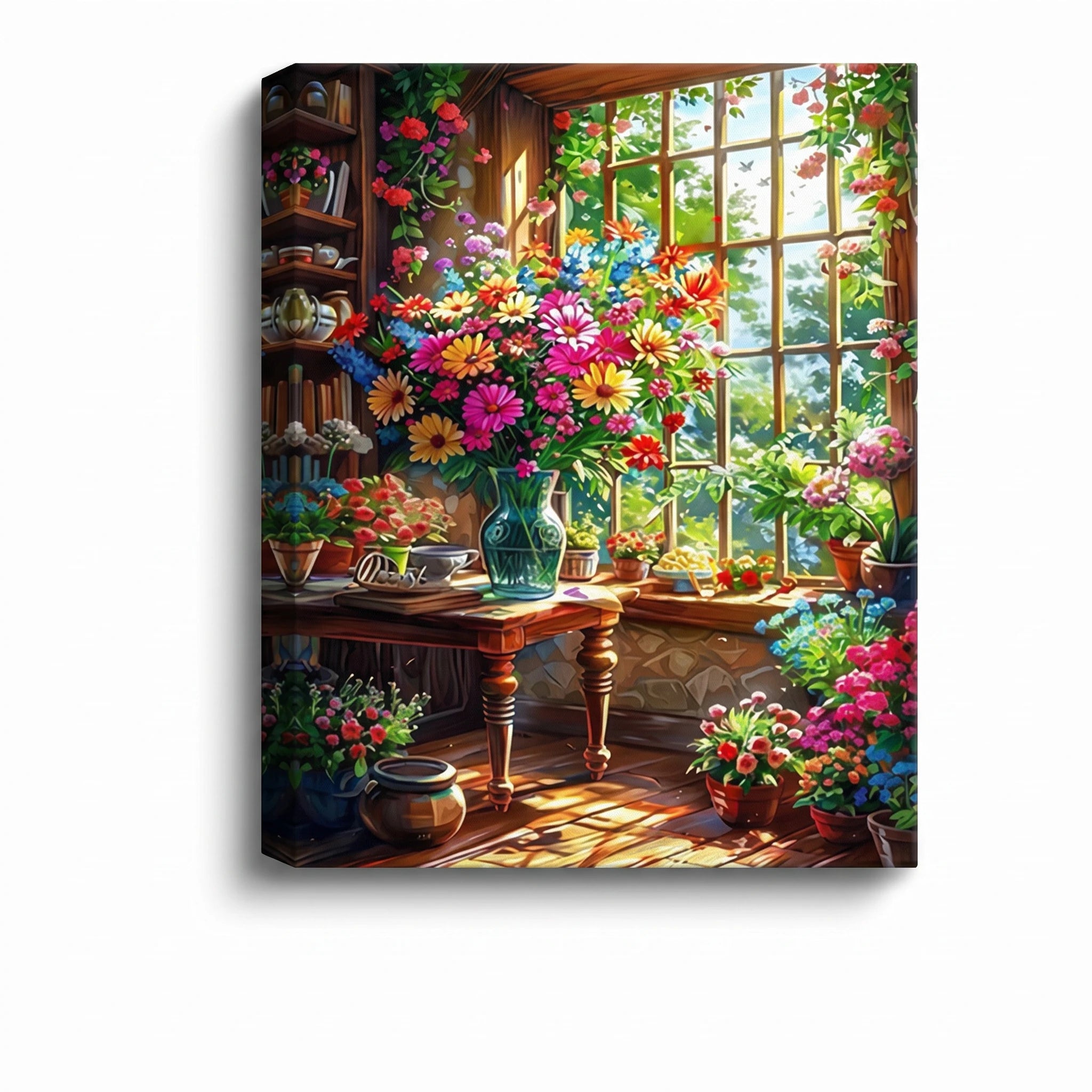 Peinture par numéros — Bouquet à la fenêtre