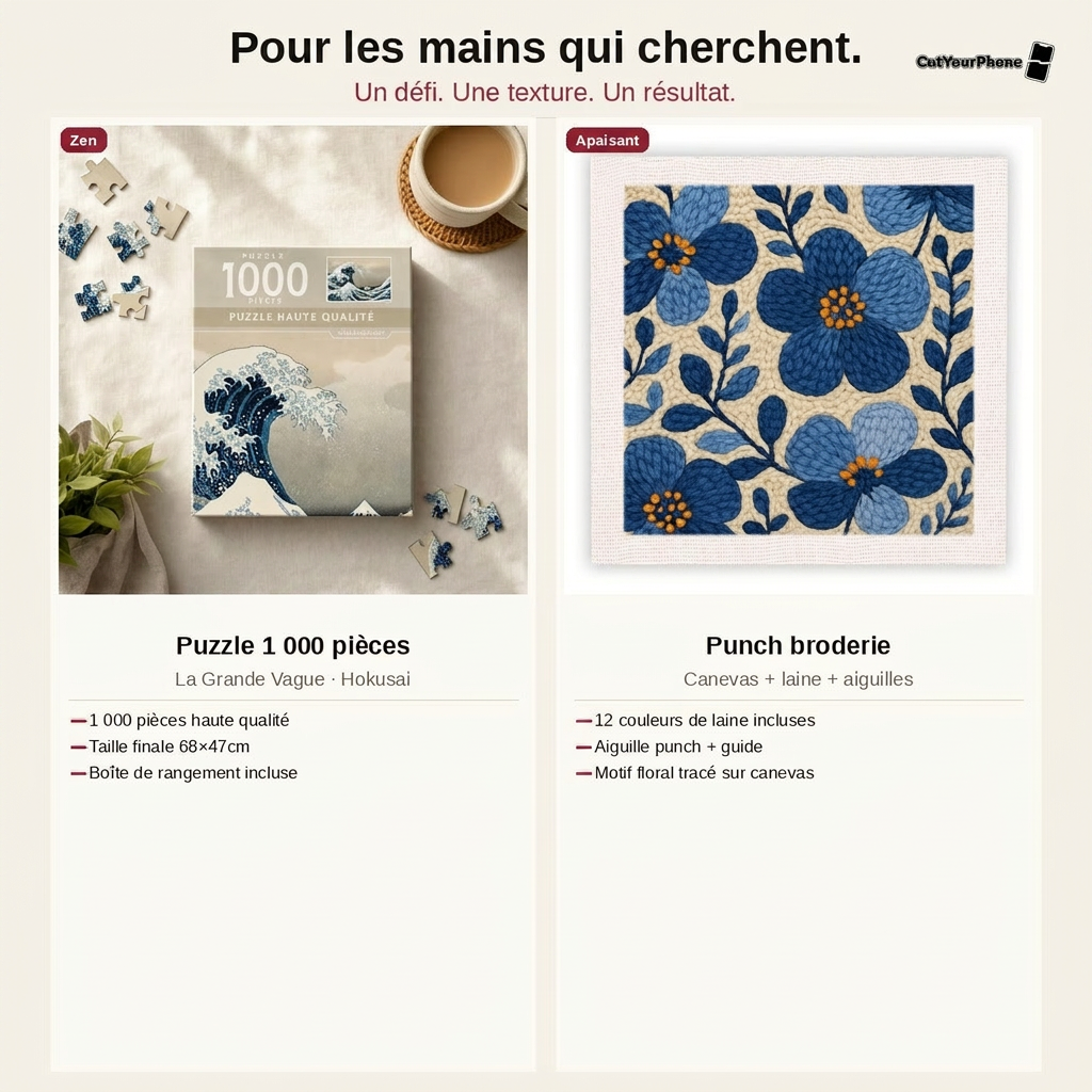 Puzzle 1000 pièces et broderie inclus dans le Kit
