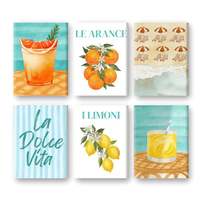 "Citrus Coast" – Paint by Numbers Set of 6 Mini Canvases - the 6 mini canvases