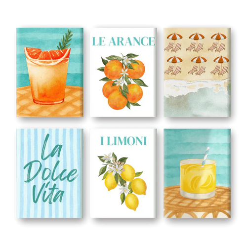 "Citrus Coast" – Paint by Numbers Set of 6 Mini Canvases - the 6 mini canvases