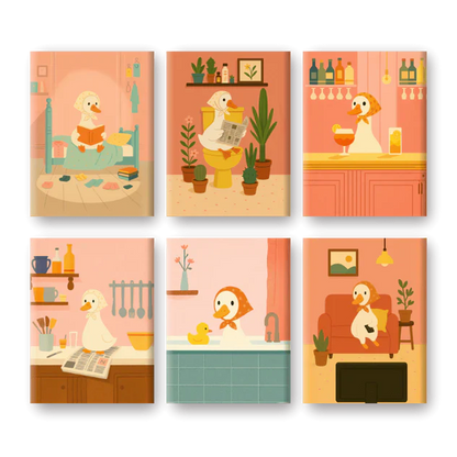 "Little Ducks" – Paint by Numbers Set of 6 Mini Canvases - the 6 mini canvases