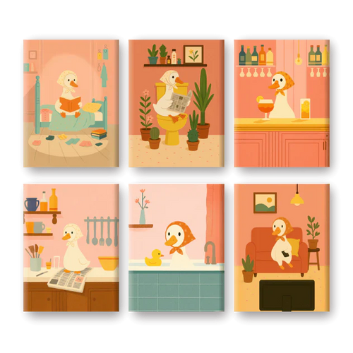"Little Ducks" – Paint by Numbers Set of 6 Mini Canvases - the 6 mini canvases