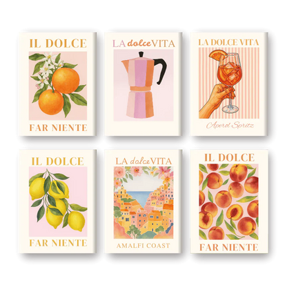 "Dolce Vita" – Paint by Numbers Set of 6 Mini Canvases - the 6 mini canvases