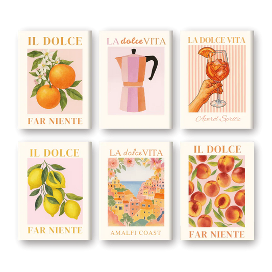 "Dolce Vita" – Paint by Numbers Set of 6 Mini Canvases - the 6 mini canvases