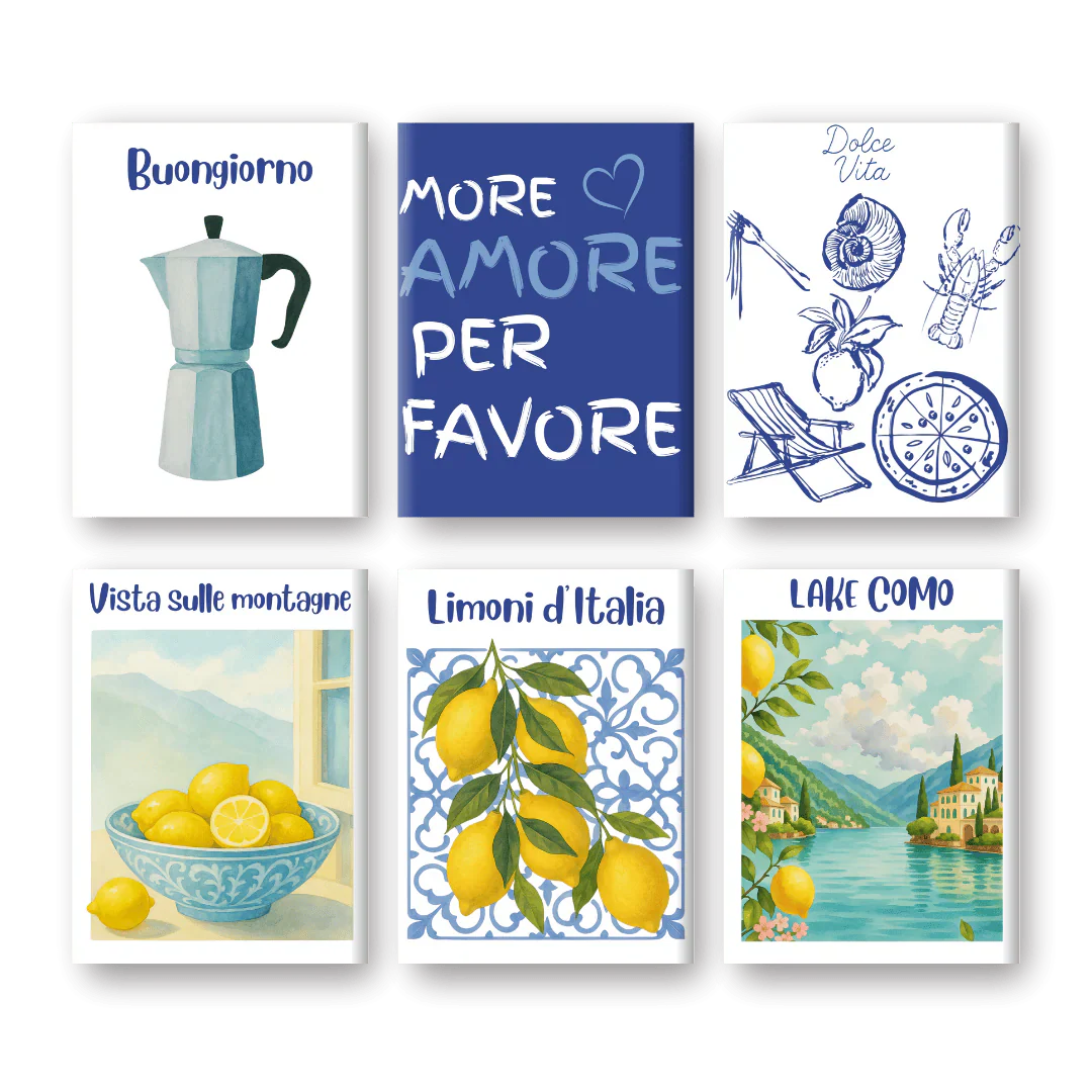 "Lakeside Lemons" – Paint by Numbers Set of 6 Mini Canvases - the 6 mini canvases