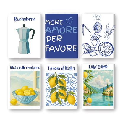 "Lakeside Lemons" – Paint by Numbers Set of 6 Mini Canvases - the 6 mini canvases