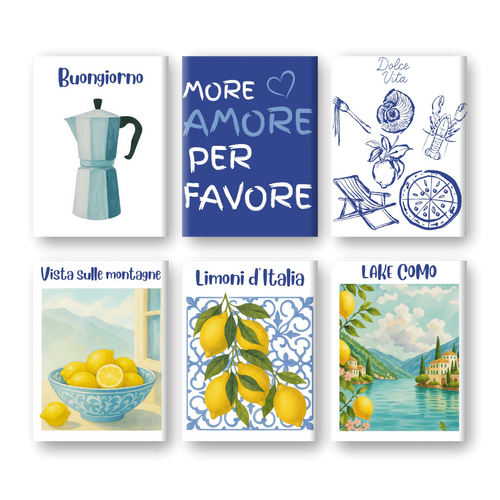 "Lakeside Lemons" – Paint by Numbers Set of 6 Mini Canvases - the 6 mini canvases