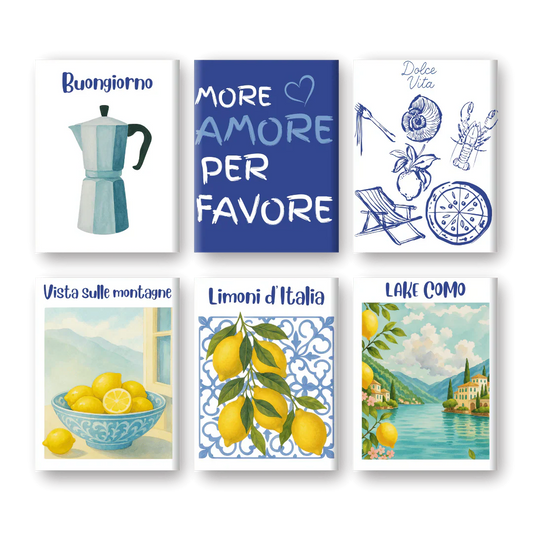 "Lakeside Lemons" – Paint by Numbers Set of 6 Mini Canvases - the 6 mini canvases