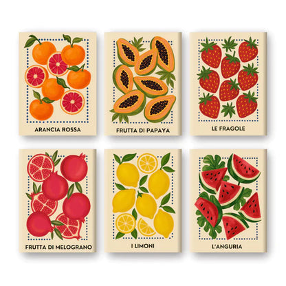 "Fruit Market" – Paint by Numbers Set of 6 Mini Canvases - the 6 mini canvases