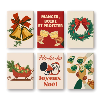 "Retro Christmas" – Paint by Numbers Set of 6 Mini Canvases - the 6 mini canvases