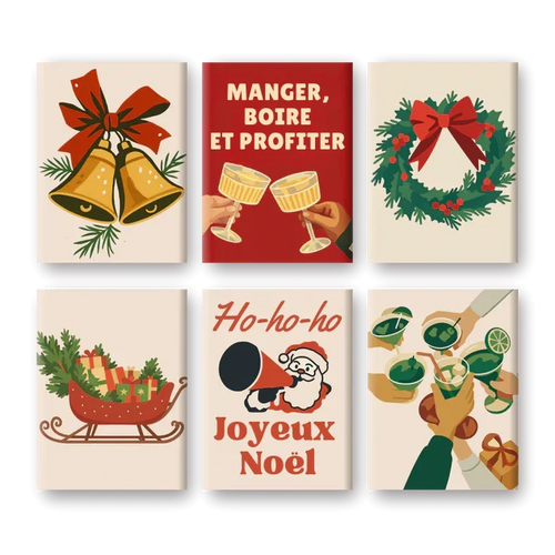 "Retro Christmas" – Paint by Numbers Set of 6 Mini Canvases - the 6 mini canvases