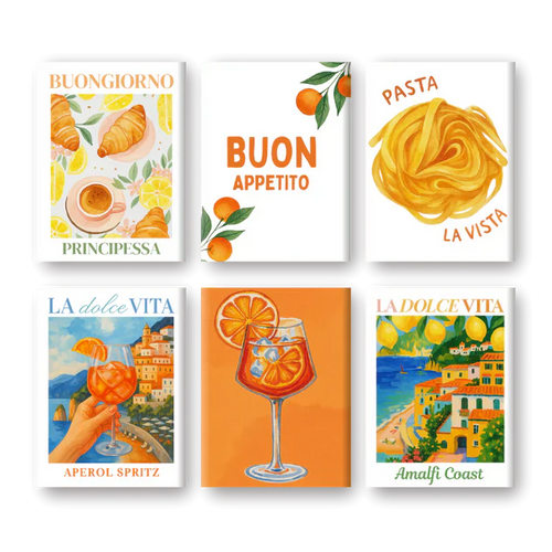 "Orange Aperitivo" – Paint by Numbers Set of 6 Mini Canvases - the 6 mini canvases