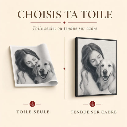 Choisis ta toile : toile seule ou tendue sur cadre