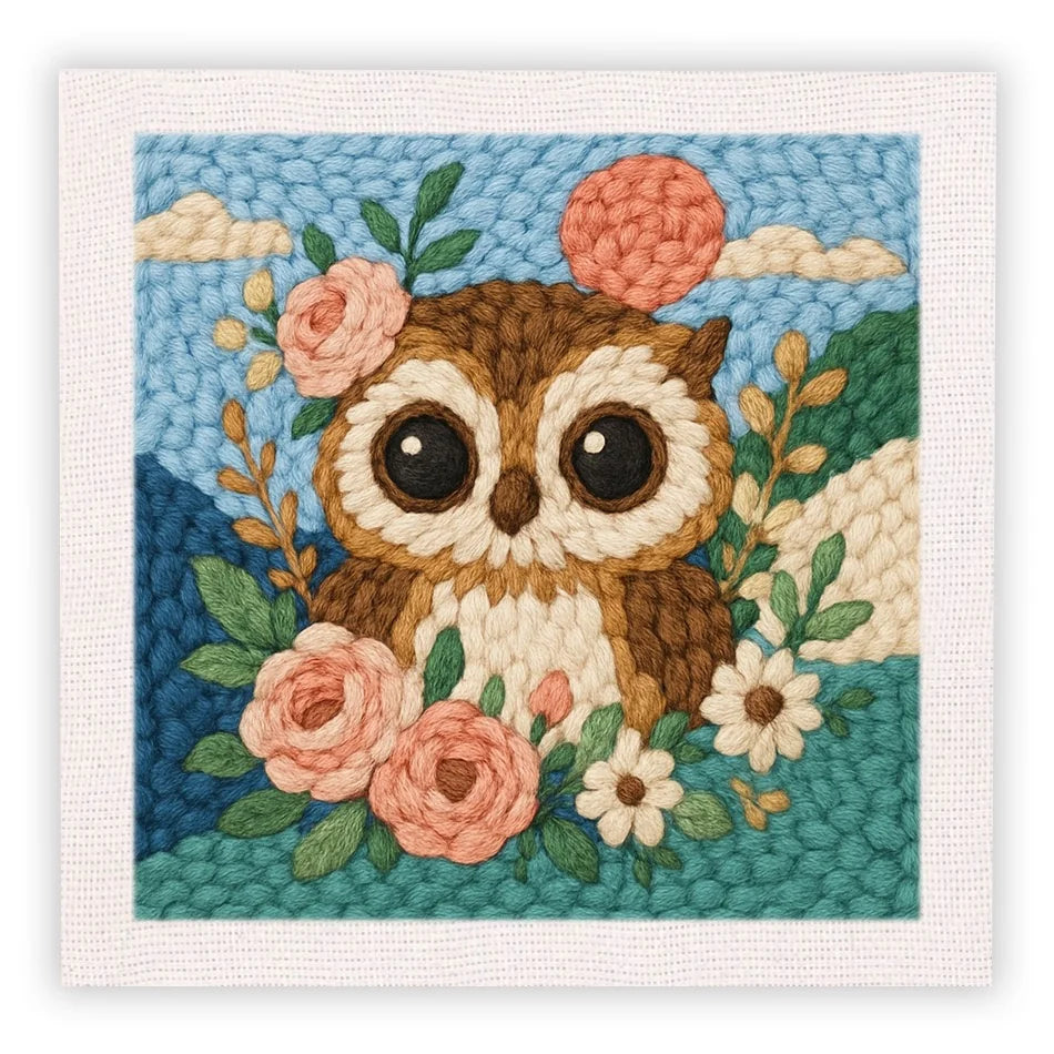 Hibou fleuri