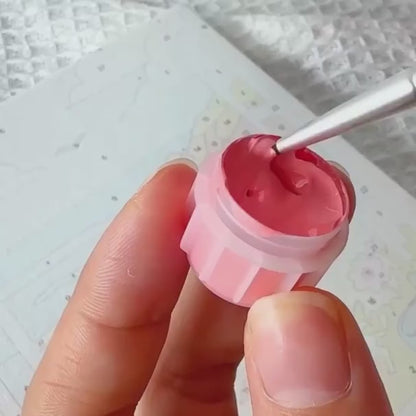 Painting a numbered mini canvas