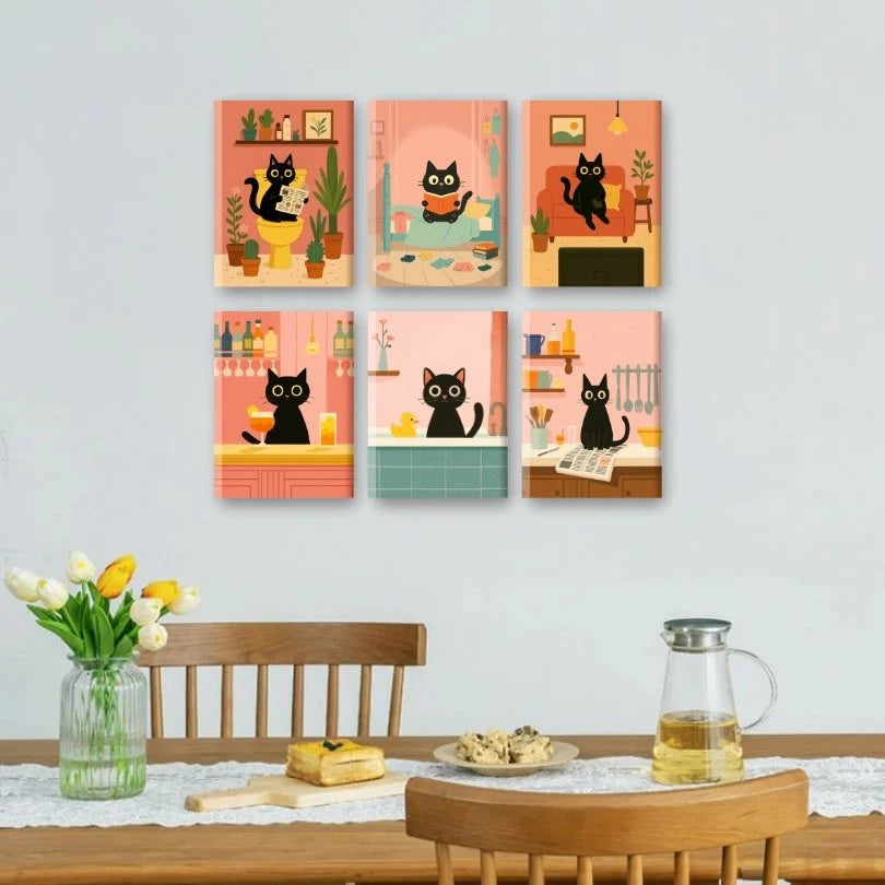 Black Cat set on a wall