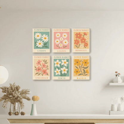 Flower Market set on a wall