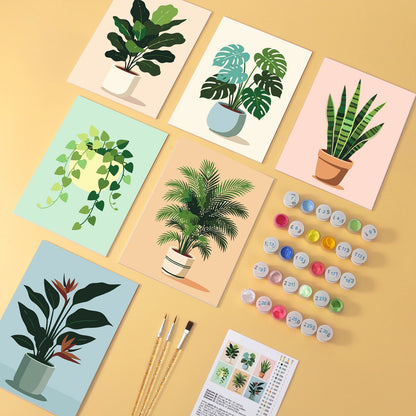 Little Jungle wooden paint by numbers set of 6 mini boards