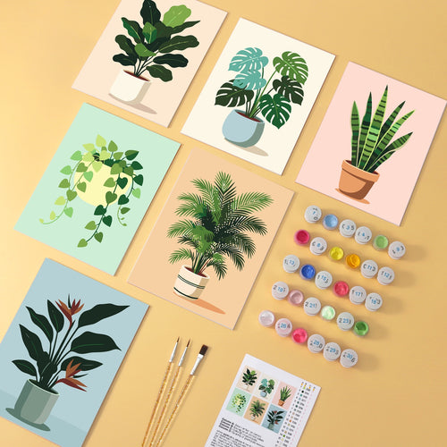 Little Jungle wooden paint by numbers set of 6 mini boards